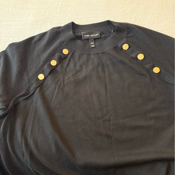 Lane Bryant Black Sweater with Gold Button Details - Picture 3 of 3